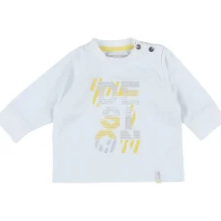 T-shirt blanc, jaune, gris