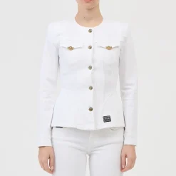 Veste en jean avec détails en métal doré