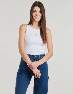 WOVEN LABEL RIB TANK TOP