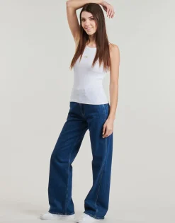 WOVEN LABEL RIB TANK TOP