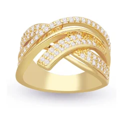 Bague Dorée Tresse Sertie