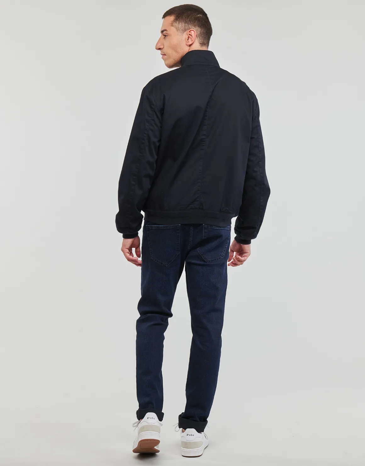 BLOUSON ZIPPE EN SERGE DE COTON AVEC DOUBLURE TARTAN