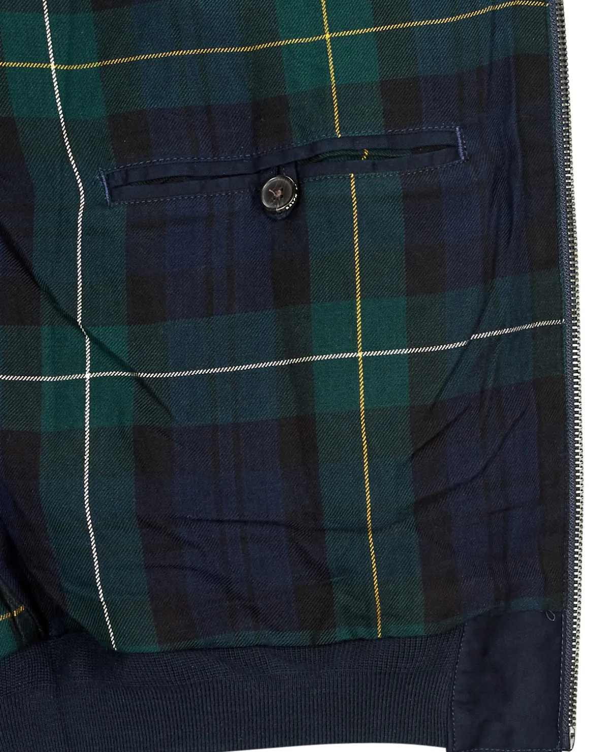 BLOUSON ZIPPE EN SERGE DE COTON AVEC DOUBLURE TARTAN
