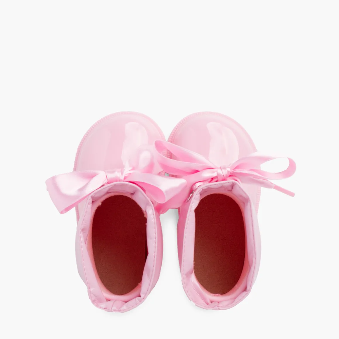 Bottes De Pluie Basses En Cuir Verni Avec Nœud Pour Fille