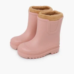 Bottes De Pluie Enfants Chelsea Imitation Fourrure Mouton