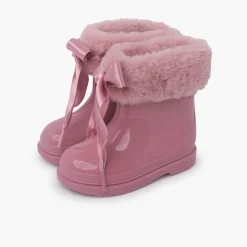 Bottes De Pluie Style Verni Et Nœud En Satin