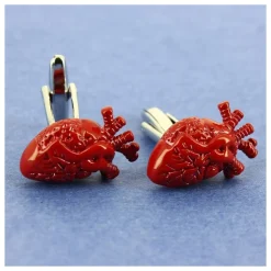 Boutons de manchette Coeur de cardiologue Rouge