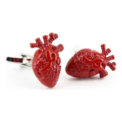Boutons de manchette Coeur de cardiologue Rouge