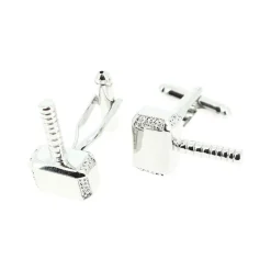 Boutons de manchette Super Héro Gris acier