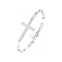Bracelet Chaine Argent Croix Marie