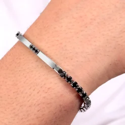 Bracelet en acier et cristal