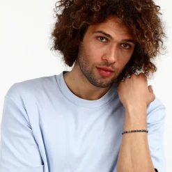 Bracelet en acier et lasurite