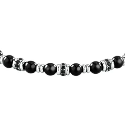 Bracelet en acier et onyx
