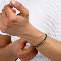 Bracelet en acier et turquoise