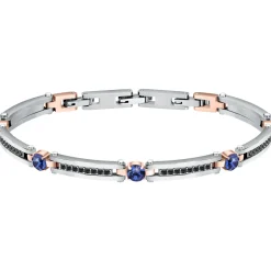 Bracelet en acier et zircon