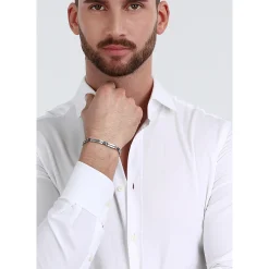 Bracelet en acier et zircon