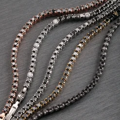 Bracelet en acier et zircon