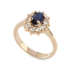 by - Bague saphir véritable plaqué or