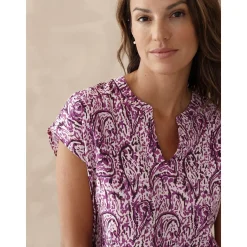 by - Blouse manches T tissu fluide