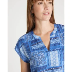 by - Blouse manches T tissu fluide