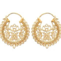 by - Créoles plaqué or arabesques