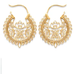 by - Créoles plaqué or arabesques