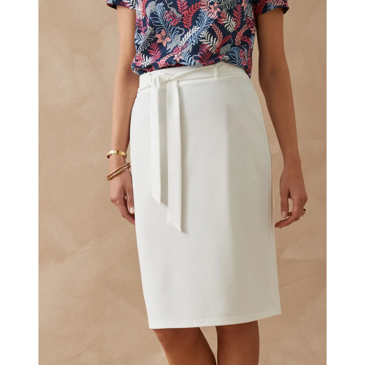 by - Jupe en maille élastiquée