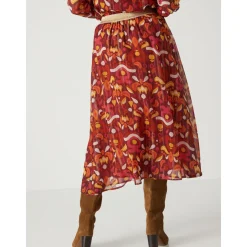 by - Jupe longue élastiquée en voile