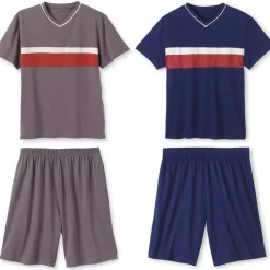 by - Lot de 1 pyjashorts à rayures en jersey