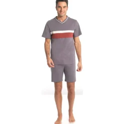 by - Lot de 1 pyjashorts à rayures en jersey