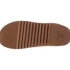 Chaussons bottillons bas cuir Femme Camel