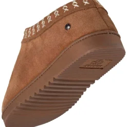 Chaussons bottillons bas cuir Femme Camel