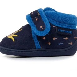 Chaussons bottillons velcro Enfant Marine Lion