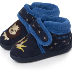 Chaussons bottillons velcro Enfant Marine Lion