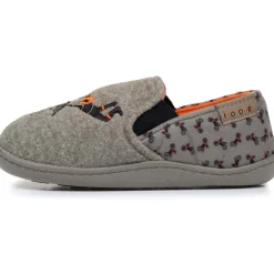 Chaussons mocassins Enfant moto Kaki chiné