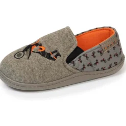 Chaussons mocassins Enfant moto Kaki chiné