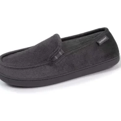 Chaussons mocassins Homme velours Gris