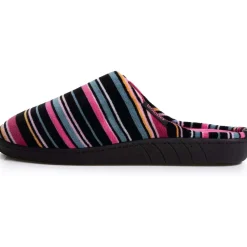 Chaussons mules Femme Rayures Roses