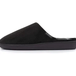 Chaussons mules Homme tartan Noir