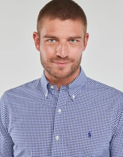 CHEMISE AJUSTEE EN POPLINE DE COTON COL BOUTONNE