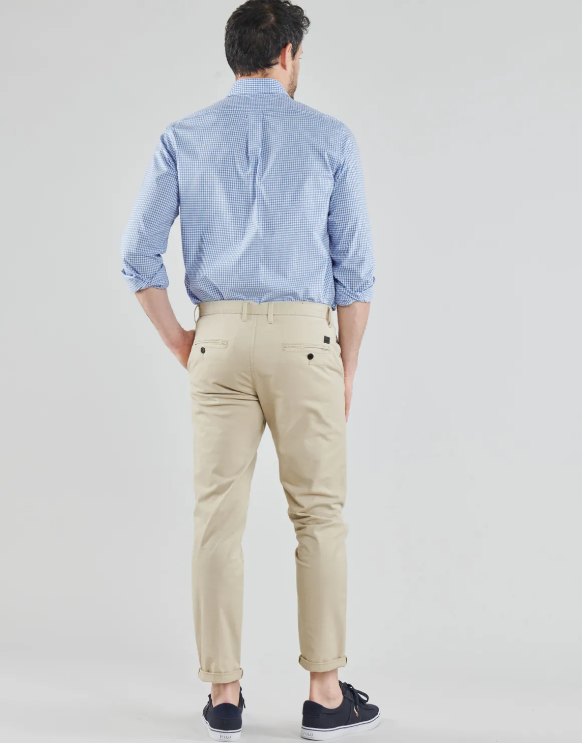 CHEMISE AJUSTEE EN POPLINE DE COTON COL BOUTONNE