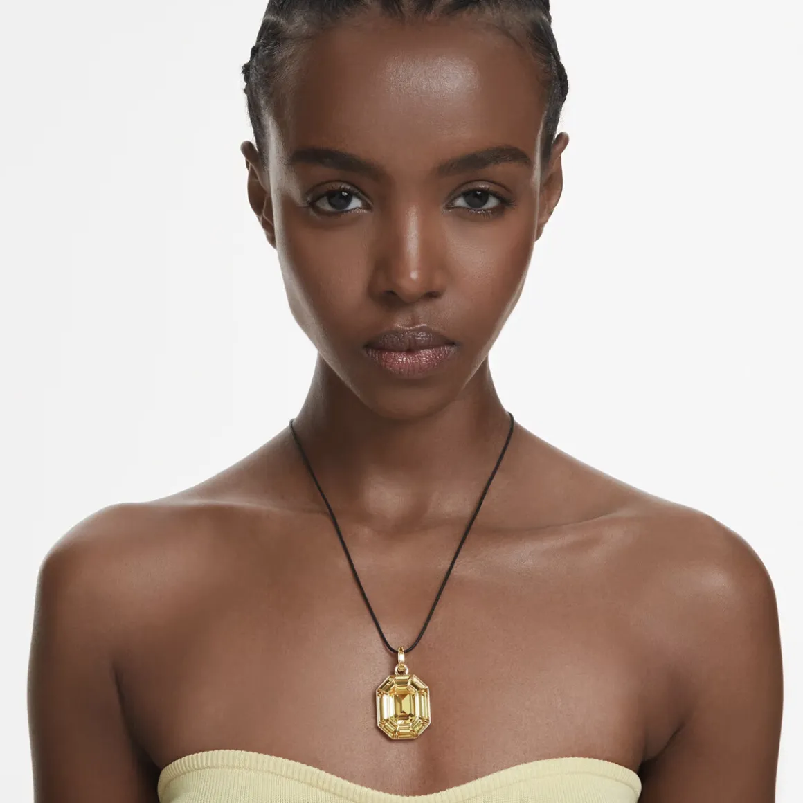 Collier Lucent doré octogone jaune