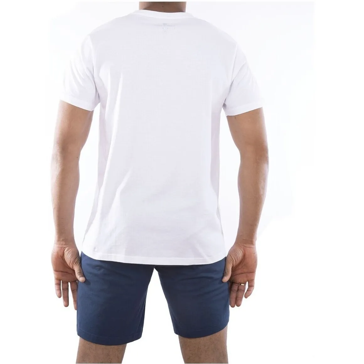 Ensemble homme Pyjama court T-shirt col rond bicolore