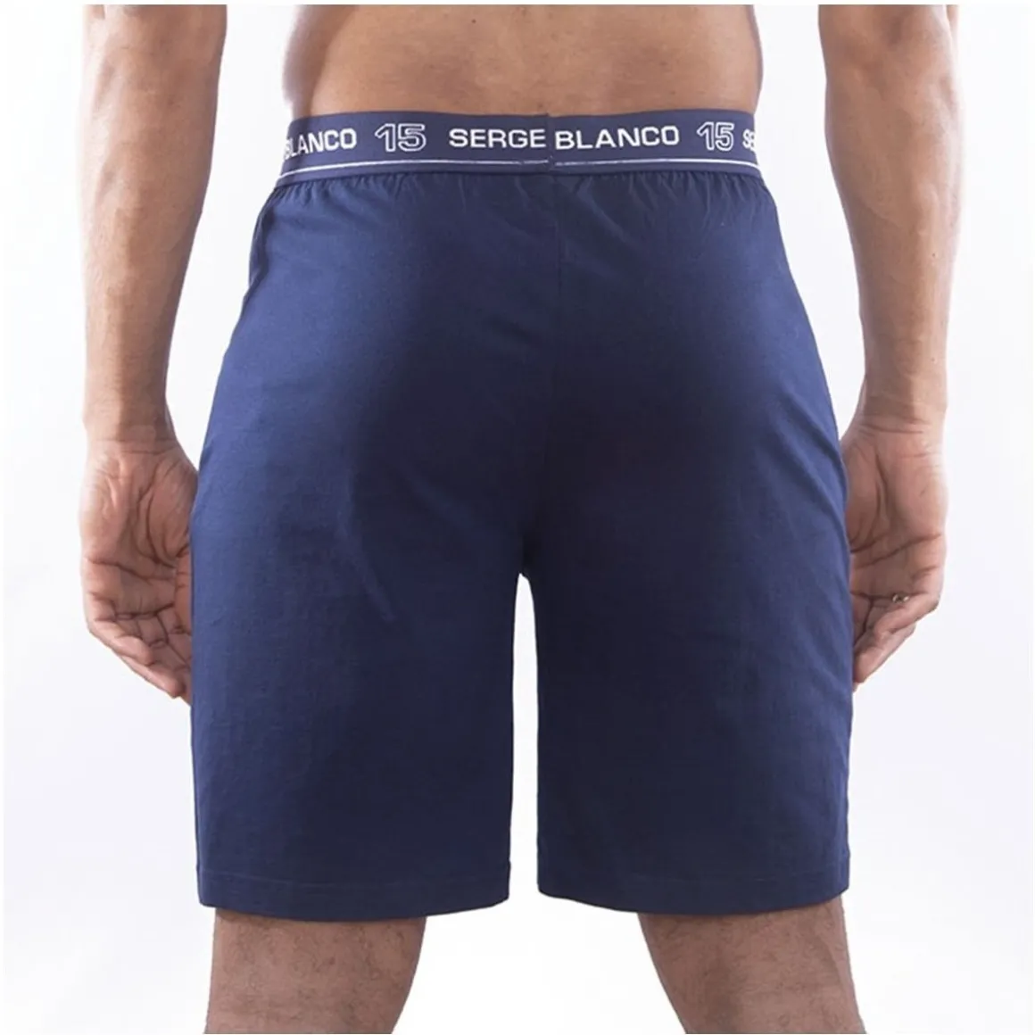 Ensemble homme Pyjama court T-shirt col rond bicolore