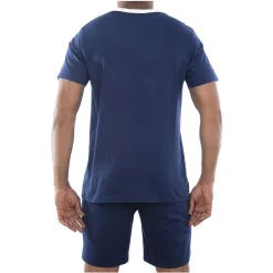Ensemble homme Pyjama court T-shirt col tunisien Vintage