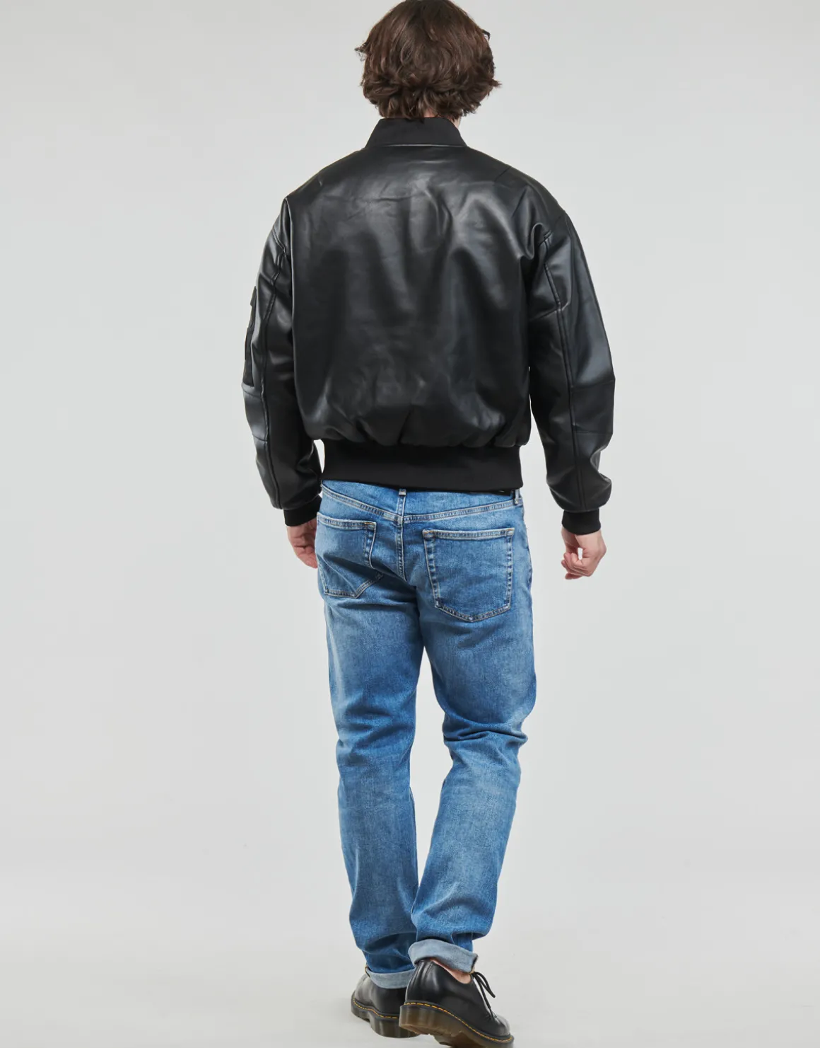 FAUX LEATHER BOMBER JACKET