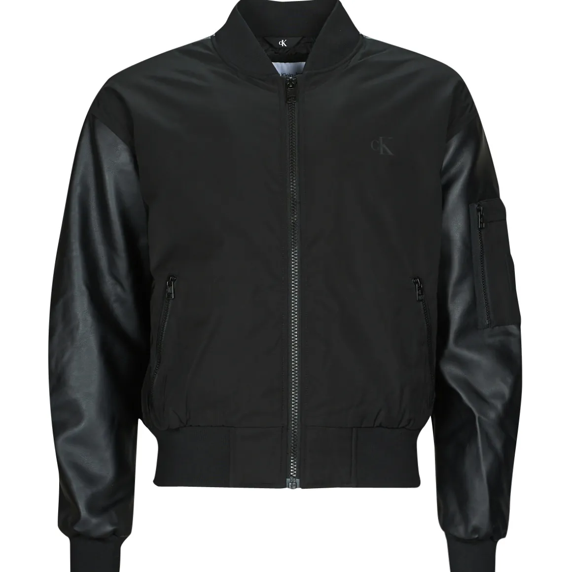 FAUX LEATHER BOMBER JACKET