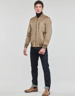 FAUX SUEDE HOODED BOMBER