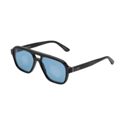 0JT Maneval Lunettes de soleil, Noir/Bleu clair, 56 mm