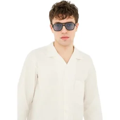 0JT Maneval Lunettes de soleil, Noir/Bleu clair, 56 mm